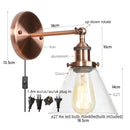 Helnys Clear Glass Iron LED Wall Lamps Stair Light Fixtures Rustic Industrial Vintage
