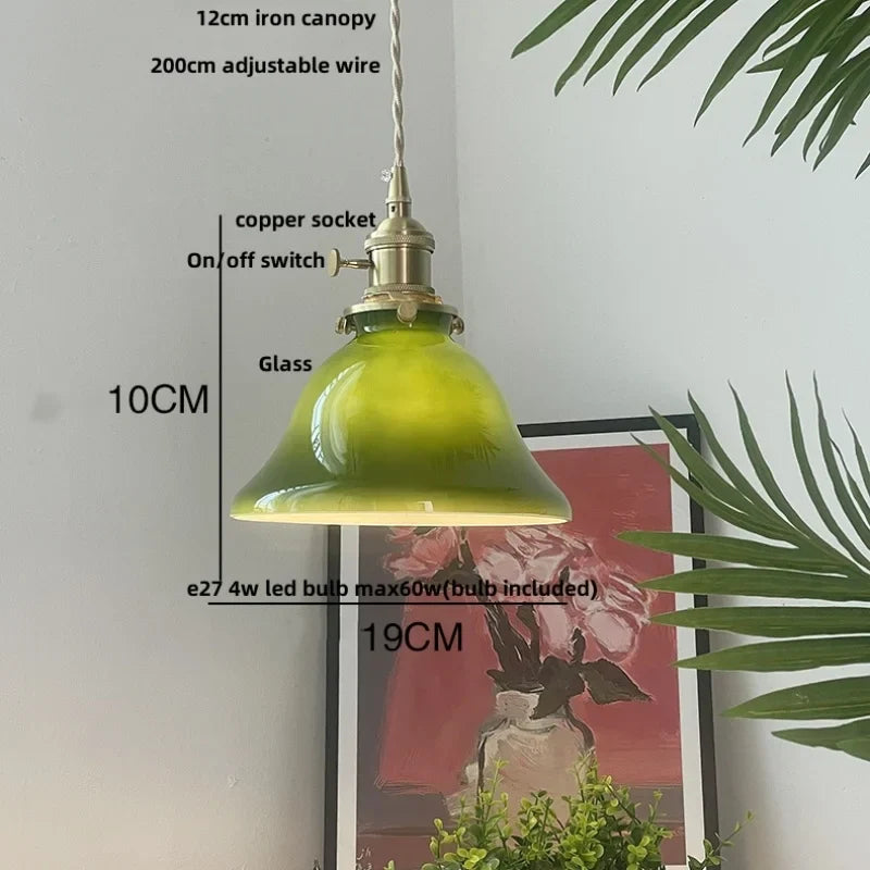 Helnys Flower Glass LED Pendant Light Modern Nordic Hang Lamp
