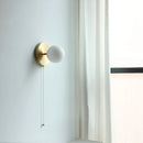 Helnys Glass Ball LED Wall Light Pull Chain Bedroom Cafe Bathroom Mirror Stair Lamp