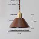 Helnys Nordic Copper Socket Wood LED Pendant Light for Dining Room