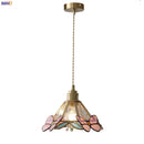 Helnys Butterfly Glass Copper LED Pendant Lamp for Home Indoor Decor