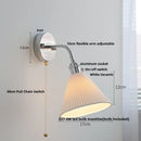 Helnys Adjustable Arm LED Wall Light Fixture White Glass Nordic Modern