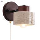 Helnys Iron Rotate LED Wall Light Fixture Yellow Travertine Modern Wall Lights