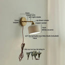 Helnys LED Wall Lamp Bedroom Gold Swing Arm Ceramic Light