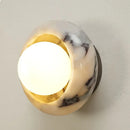 Helnys Modern LED Wall Lamp White Glass Ball Nordic Bedroom Stair Light