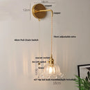 Helnys Clear Glass LED Wall Lights with Pull Chain Switch