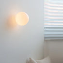 Helnys White Glass Ball LED Wall Sconce - Wireless Wall Light Fixture