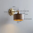 Helnys LED Wall Sconce Switch Wood Bedroom Living Room Copper Arm Wall Light