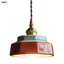 Helnys Vintage Ceramic Copper Pendant Light - Handpainted LED Pendant Lamp