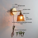 Helnys Clear Glass LED Wall Lamp with Pull Chain for Modern Bathroom Mirror Lighting