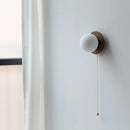 Helnys Nordic LED Wall Sconce Walnut Glass Ball Pull Chain Switch Wall Light
