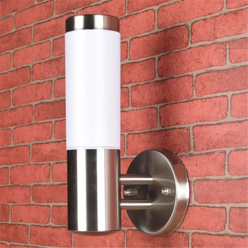 Helnys Stainless Steel Outdoor Wall Light with E27 LED, Waterproof Porch Lamp