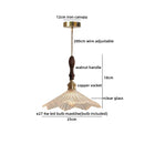 Helnys Vintage Glass Shade Pendant Light - Walnut Handle Design