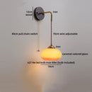 Helnys Kitchen Glass LED Wall Lamp for Shower Inside Pull Chain Lighting