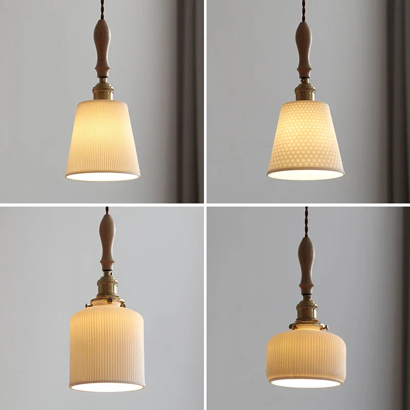 Helnys Ceramic Flower Pendant Lights - French Style Home Decor Luminaria