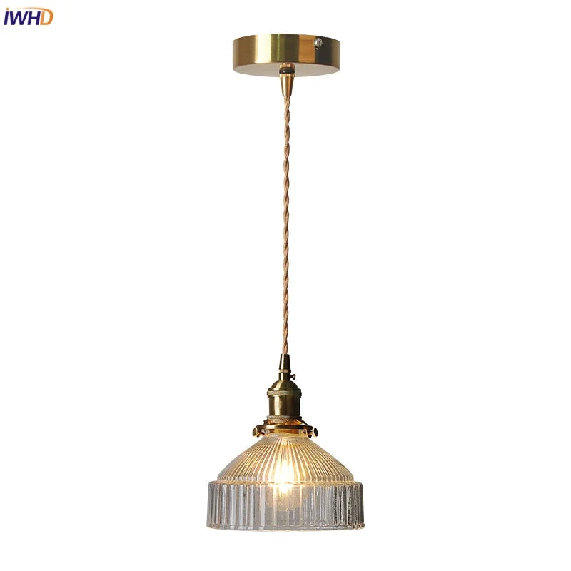 Helnys Clear Glass LED Pendant Lamp Modern Adjustable Hanging Light