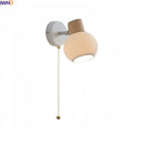 Helnys White Ceramic LED Wall Lamps Switch, Bedroom Stairs Lighting Fixtures