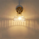 Helnys Copper Socket LED Wall Lamp Clear Glass Pull Chain Switch