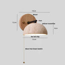 Helnys Yellow Travertine LED Wall Lamp Iron Pull Chain Switch Modern Stair Light Fixtures