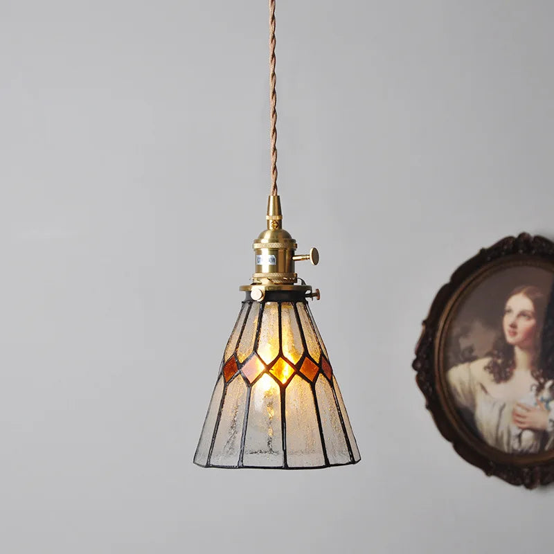 Helnys Modern Nordic Glass Copper LED Pendant Lights for Dining Room & Bedroom