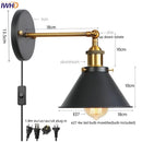 Helnys Gold Industrial LED Wall Lamps for Stair Light Fixtures