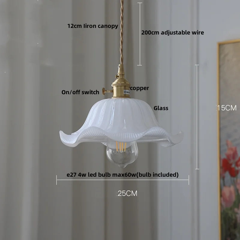 Helnys Amber Glass LED Hanging Lamp Adjustable Nordic Stair Pendant Light