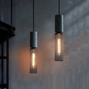 Helnys Industrial Pendant Light Cement Metal Lampshade Nordic Hanging Lamp LED