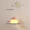 Helnys Nordic LED Glass Wall Light with Pull Chain Switch - Adjustable Bedside Lamp