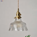 Helnys Clear Glass Pendant Lights with Copper Knob Switch