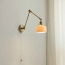 Helnys Ceramic Copper LED Wall Lights 2 Arms Adjustable Pull Chain Switch