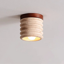 Helnys Modern LED Wood Yellow Travertine Ceiling Light Fixture