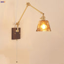 Helnys LED Rotatable Wall Lamp Fixture with Wood Design & Pull Chain Switch