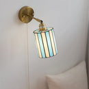 Helnys LED Wall Light: Japan Style, Children's Room Decor, Blue & White Glass, E27 Bulb