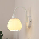 Helnys White Glass LED Wall Lights: Modern Design with Pull Chain Switch
