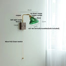 Helnys Rotatable Walnut Wood LED Wall Sconce Glass Pull Chain Switch Nordic Stair Light