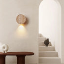 Helnys Modern Nordic Travertine Stone Wall Sconce LED Wall Light for Coffee Corridor