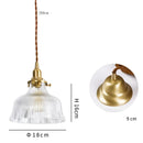 Helnys Clear Glass LED Pendant Light - Copper Nordic Modern Hanging Lamp