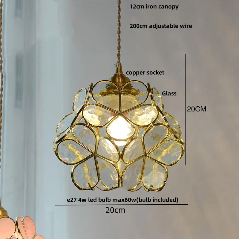 Helnys Glass Copper LED Pendant Lamp E27 Nordic Modern Luxury Hanging Lights