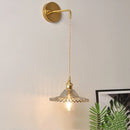 Helnys White Glass LED Wall Lamp with Pull Chain Switch - Nordic Modern Design