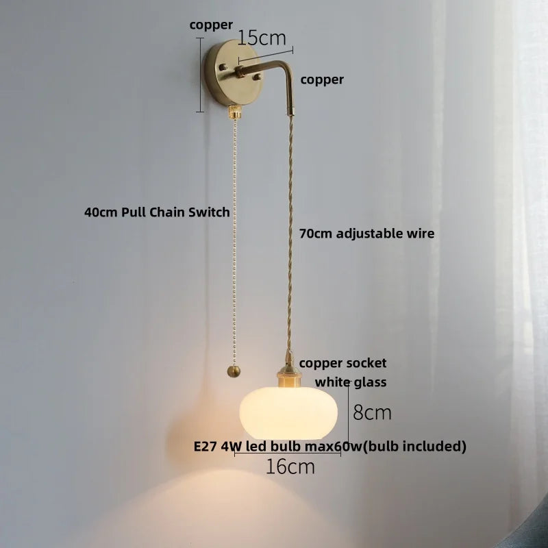 Helnys Moon ABS LED Wall Light Fixture Adjustable Nordic Modern Bedside Lamp