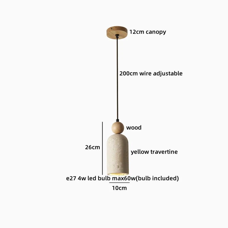 Helnys Yellow Stone LED Pendant Light, Japanese Style Hanging Lights