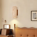 Helnys Square LED Wall Lamp Stone Wood Sconce for Home Decor Mirrors