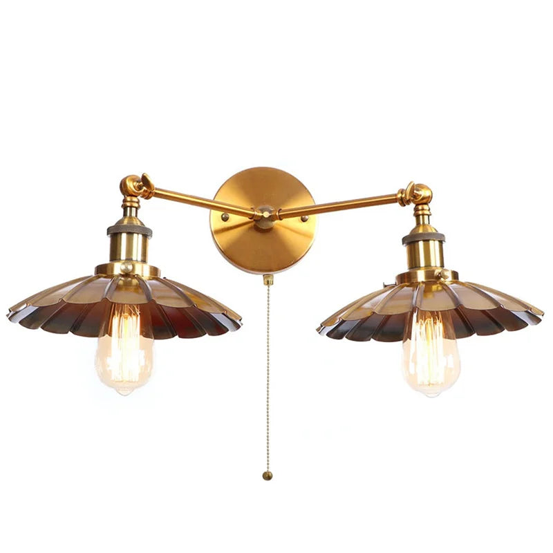 Helnys Vintage LED Wall Lamp Iron Industrial Style Loft Wandlamp