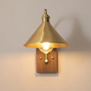 Helnys Nordic Copper LED Wall Lights Fixtures Switch Walnut Wall Lamp