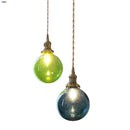 Helnys Bubble Glass Ball LED Pendant Lamp with Copper Knob Switch