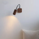 Helnys Vintage LED Wall Light Walnut Wood Black Hose Bedside Lamp