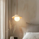 Helnys Yellow Travertine Stone LED Pendant Light Fixture