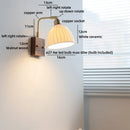 Helnys Vintage Brass Ceramic LED Wall Lamp with Pull Chain Switch