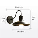 Black Rustic Gooseneck Wall Sconce for Patio & Garage by Helnys