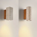 Helnys LED Wall Lamp Sconce Yellow Travertine Stone Wood Base Stair Light